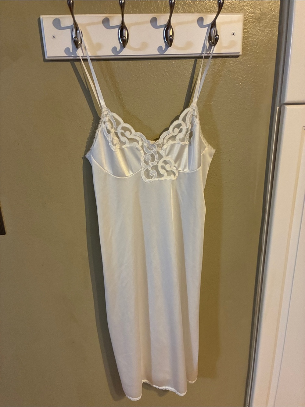 Cabernet Ivory Lace-Trim Satin Slip